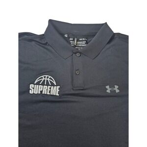 Under Armour Performance Polo Supreme Basketball Logo Golf Shirt Large